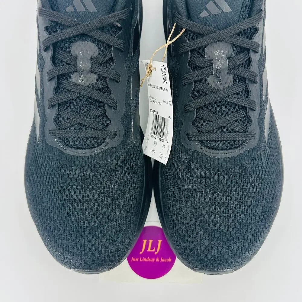 Adidas Men's Supernova Stride Running Shoes Triple Core Black IG8319 Size 10